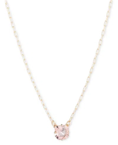 Lauren Ralph Lauren Gold-tone Cushion-cut Pink Stone Pendant Necklace, 16" + 3" Extender