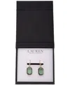 Ralph Lauren Gold-tone Octagon Stone Leverback Drop Earrings In Erinite