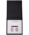 Ralph Lauren Gold-tone Octagon Stone Leverback Drop Earrings In Lt Amy