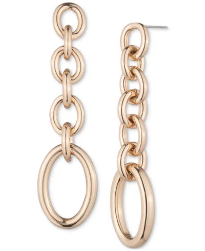 Ralph Lauren Gold-tone Oval Link Chain Drop Earrings
