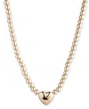 Ralph Lauren Gold-tone Puffy Heart Beaded Pendant Necklace, 16" + 3" Extender In Gold