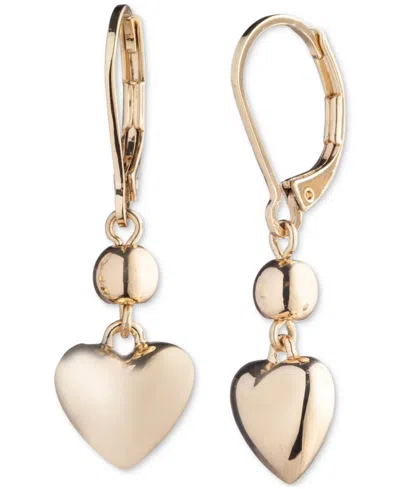 Ralph Lauren Gold-tone Puffy Heart Drop Earrings