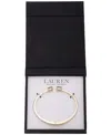 Ralph Lauren Gold-tone Square Stone Bangle Bracelet In Erinite