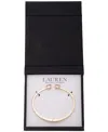 Ralph Lauren Gold-tone Square Stone Bangle Bracelet In Lt Amy