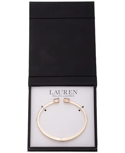 RALPH LAUREN GOLD-TONE SQUARE STONE BANGLE BRACELET