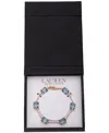 Ralph Lauren Gold-tone Square Stone Flex Bracelet In Lt Sapphre