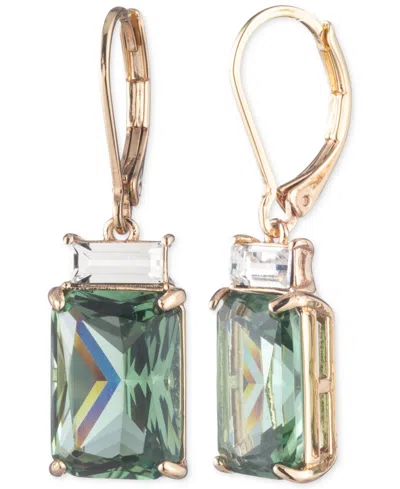 Ralph Lauren Gold-tone Stone Drop Earrings In Light Gree