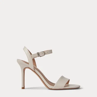 Ralph Lauren Gwen Nappa Leather Sandal In Soft White