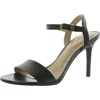 Ralph Lauren Gwen Womens Leather Ankle Strap Dress Heels In Black
