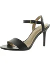 Ralph Lauren Gwen Womens Leather Ankle Strap Dress Heels In Black