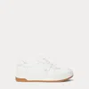 Ralph Lauren Harlie Leather Sneaker In Snow White