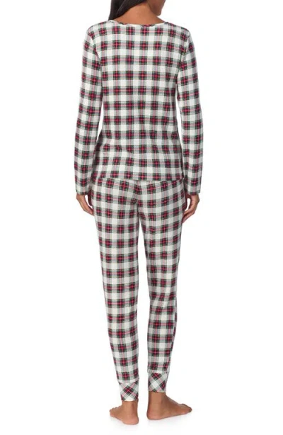 Lauren Ralph Lauren Henley Pajamas In Cream Plaid