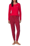 Lauren Ralph Lauren Henley Pajamas In Red Plaid