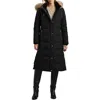 Ralph Lauren Lauren  Heritage Down & Feather Fill Puffer With Faux Fur Trim Removable Hood In Black