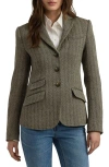 Ralph Lauren Women's Herringbone Tweed Blazer In Black/cream