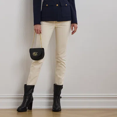 Ralph Lauren High-rise Straight Ankle Jean In Cream Wash