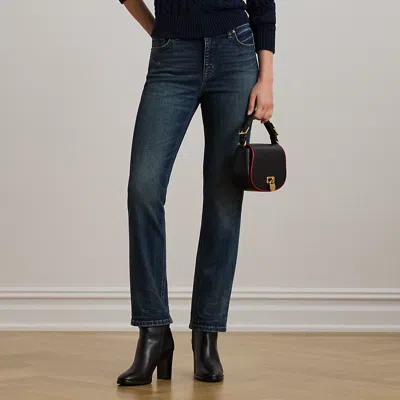Ralph Lauren High-rise Straight Ankle Jean In Cypress Wash