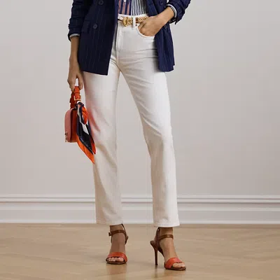 Ralph Lauren High-rise Straight Ankle Jean In White Wash