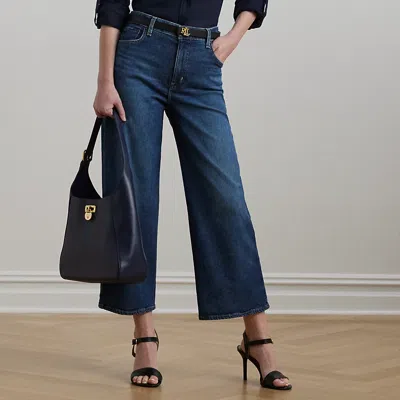 Ralph Lauren High-rise Wide-leg Cropped Jean In Marina Wash