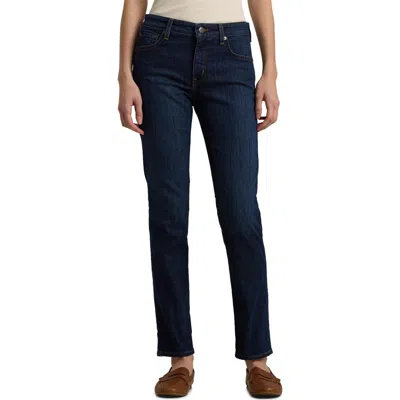 Ralph Lauren Lauren  High Waist Straight Leg Jeans In Deep Royal Wash Denim