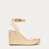 Ralph Lauren Hilarie Iv Braided Raffia Espadrille In Natural