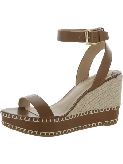 LAUREN RALPH LAUREN HILARIE WOMENS LEATHER WEDGE SLINGBACK SANDALS