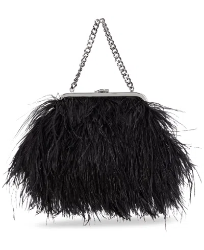 Ralph Lauren Hollie Small Feather Clutch In Black