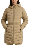 Lauren Ralph Lauren Hooded Puffer Jacket In Birch Beige