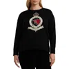 Ralph Lauren Lauren  Crest Cotton Graphic Crewneck Sweater In Black Multi