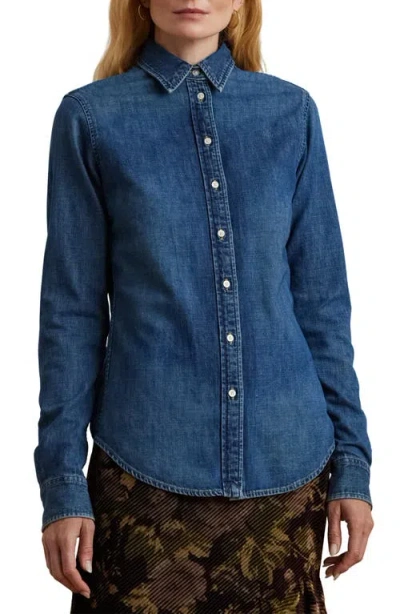 Ralph Lauren Lauren  Jamelko Denim Button-up Shirt In Harvest Wash