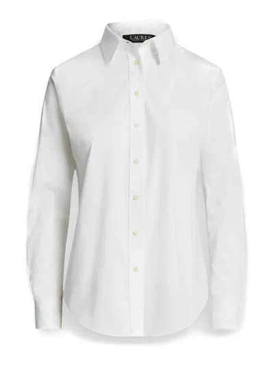 Lauren Ralph Lauren Jamelko Long Sleeve Shirt In White