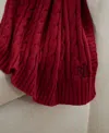 Ralph Lauren Jamie Cable-knit Throw Blanket In Red