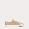 Ralph Lauren Janson Frayed Canvas Sneaker In Sand Dune