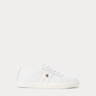 Ralph Lauren Janson Ii Action Leather Sneaker In Rl White