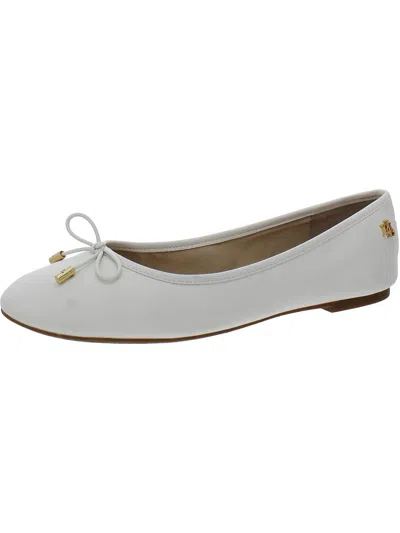 Ralph Lauren Jayna Womens Leather Round Toe Ballet Flats In White