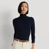 Ralph Lauren Plus-size Ribbed Turtleneck Sweater In Lauren Navy