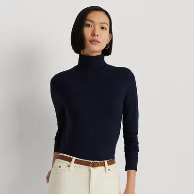 Ralph Lauren Plus-size Ribbed Turtleneck Sweater In Lauren Navy