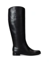 Ralph Lauren Lauren  Justine Burnished Leather Riding Boot Woman Boot Black Size 6.5 Soft Leather