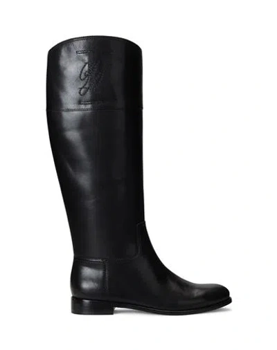 Ralph Lauren Lauren  Justine Burnished Leather Riding Boot Woman Boot Black Size 6.5 Soft Leather