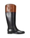 Ralph Lauren Justine Ii Womens Leather Tall Knee-high Boots In Black