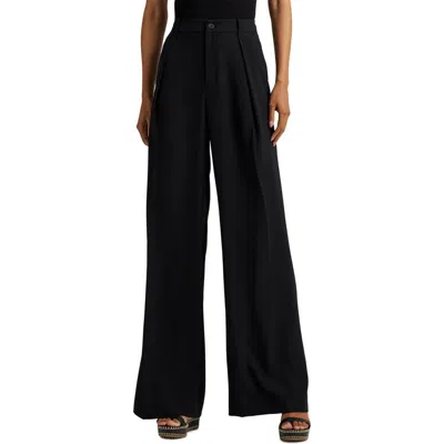 Ralph Lauren Lauren  Kirahn Wide Leg Triple Georgette Pants In Black