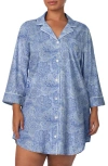 Ralph Lauren Lauren  Knit Jersey Sleep Shirt In Blue Paisley