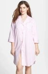 Ralph Lauren Lauren  Knit Jersey Sleep Shirt In Lagoon Pink/white Stripe
