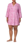 Ralph Lauren Lauren  Knit Jersey Sleep Shirt In Pink Paisley