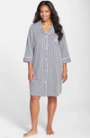 Ralph Lauren Lauren  Knit Jersey Sleep Shirt In Windsor Navy/white Stripe