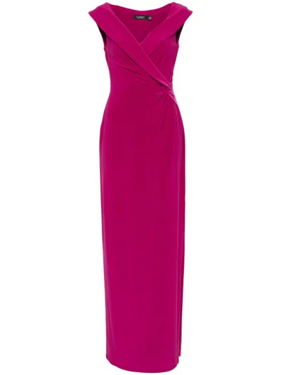 Ralph Lauren Knot-detail Wrap Gown In Pink