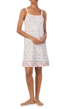 Ralph Lauren Lauren  Lace Trim Floral Cotton Nightgown In Ivory Floral