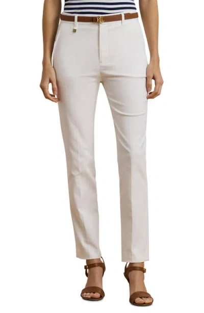 Ralph Lauren Lauren  Lakythia Stretch Cotton Slim Pants In White