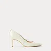 Ralph Lauren Lanette Crocodile-embossed Leather Pump In Soft White