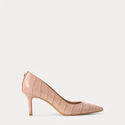 Ralph Lauren Lanette Crocodile-embossed Leather Pump In Sunrise Blush
